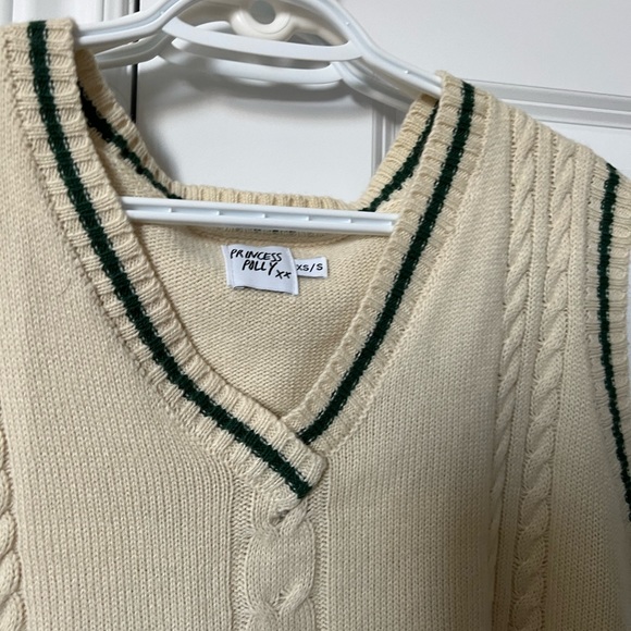 Princess Polly cream oversized sweater vest top xs / Small - Picture 4 of 4